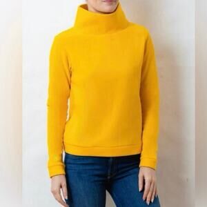 Dudley Stephens Park Slope Turtleneck Vallo Fleece Top Marigold Yellow Size S